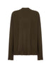 Green cashmere knit over cardigan