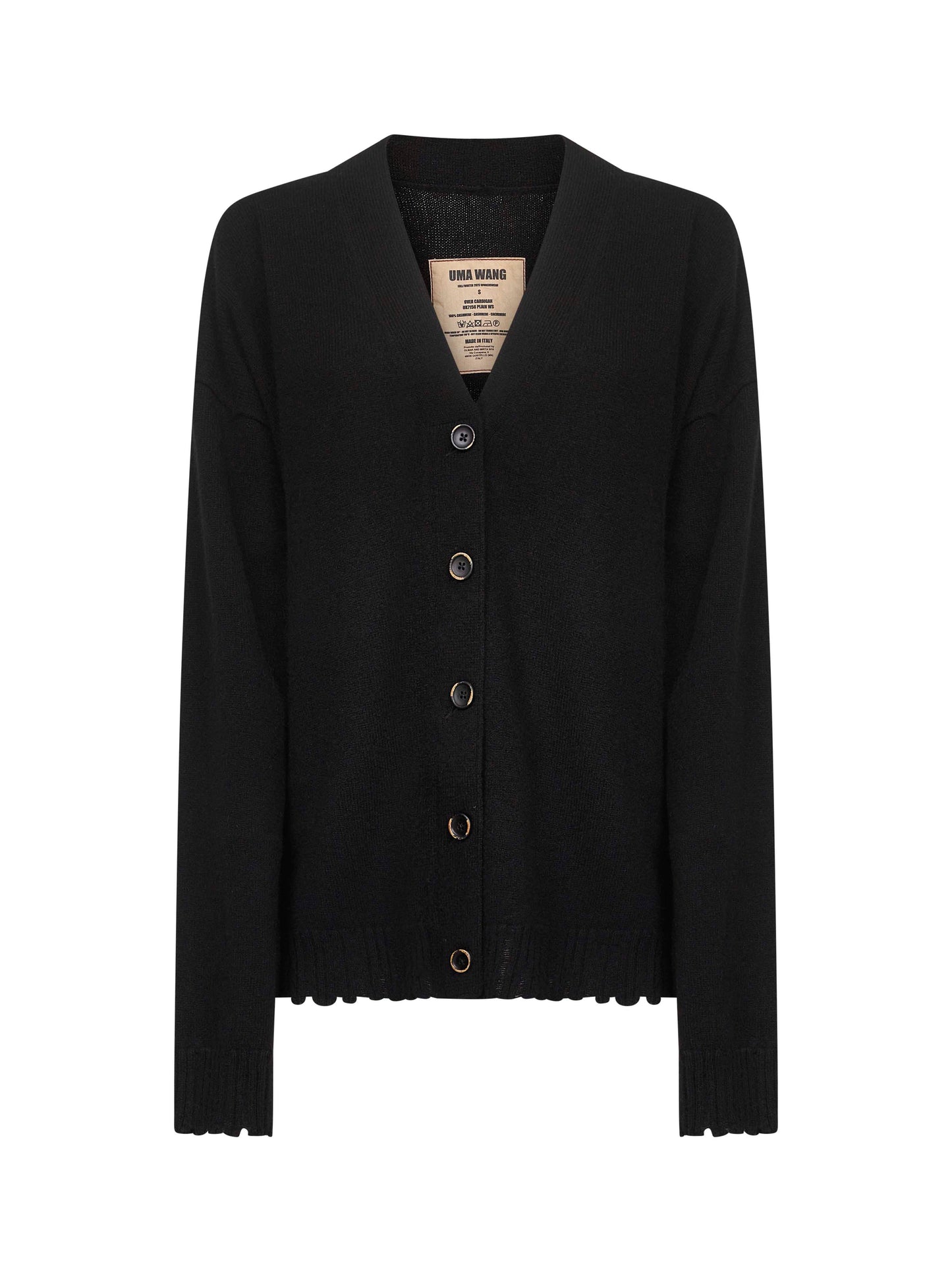 Black cashmere knit over cardigan
