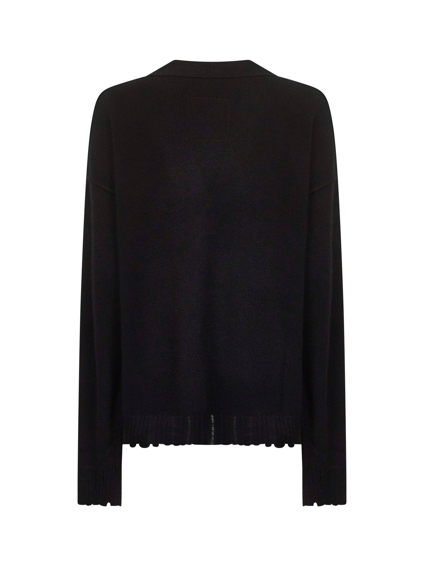 Black cashmere knit over cardigan