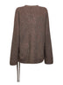 Brown raccoon fur kimono-style cardigan