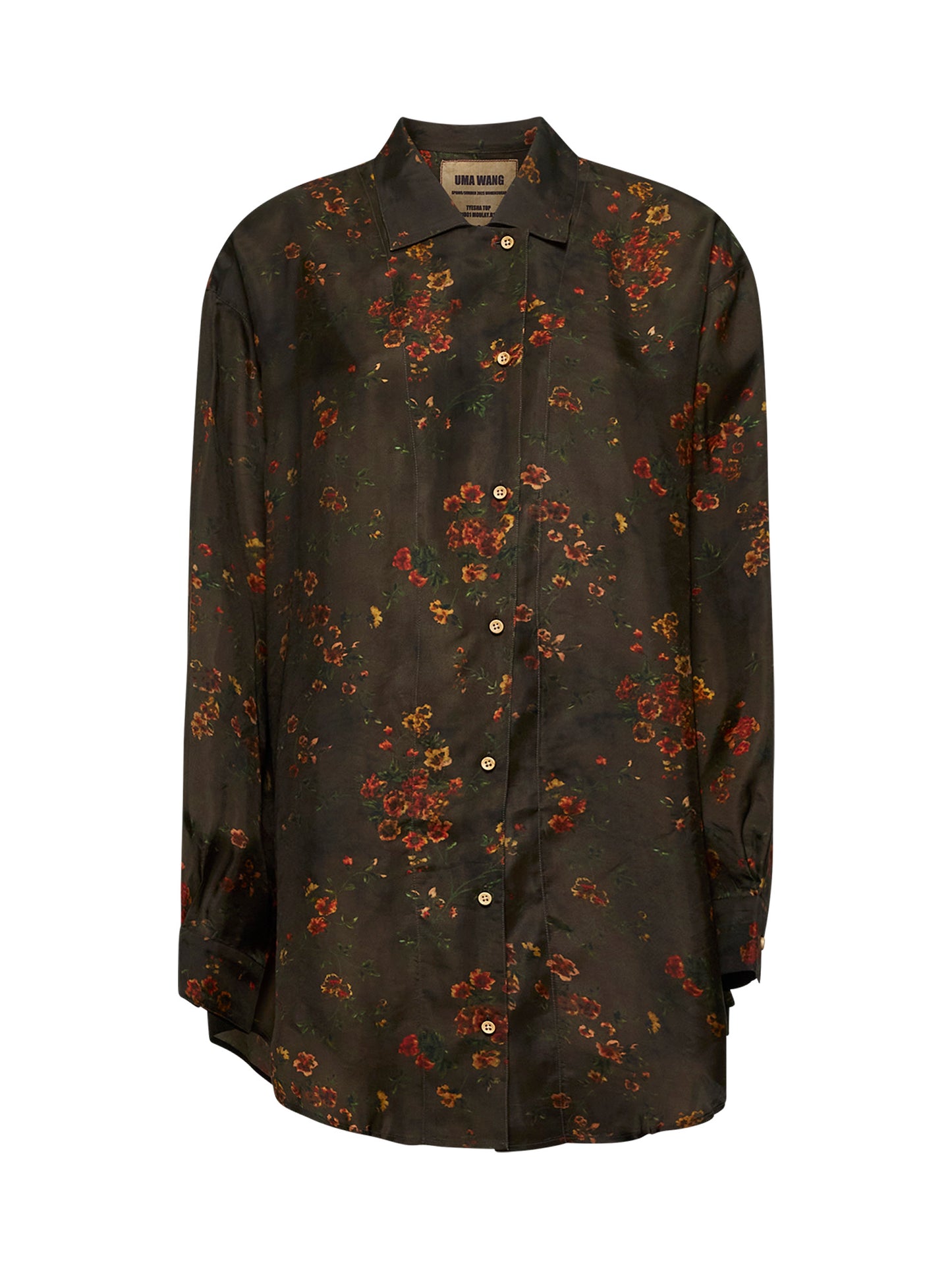 Camicia stampata Tyesha in twill marrone