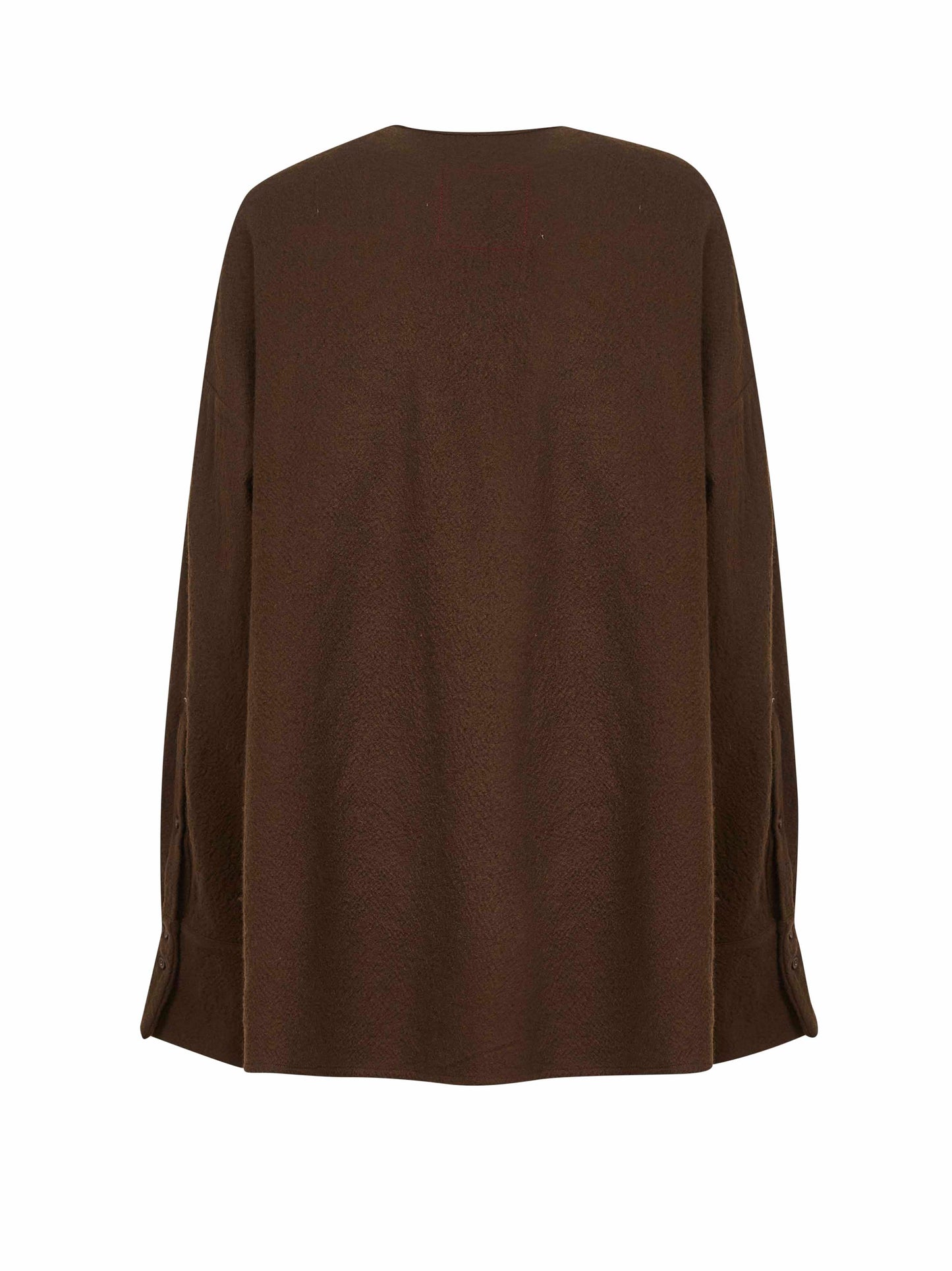 Brown virgin wool frontera canvas blouse