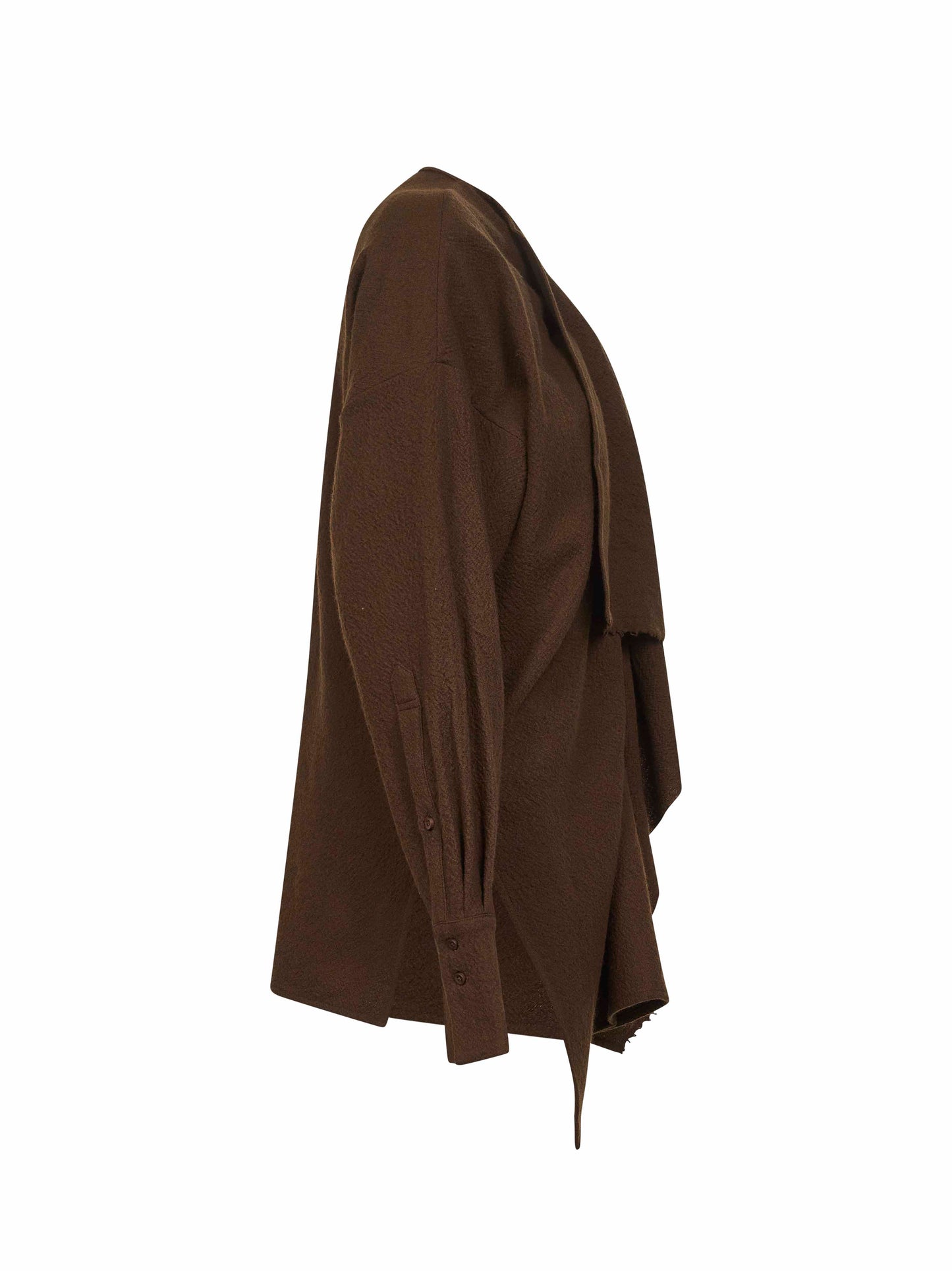 Brown virgin wool frontera canvas blouse