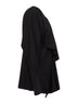 Blusa in tela frontera di lana vergine nera<BR/>