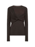 Brown jersey top with twisted detail
