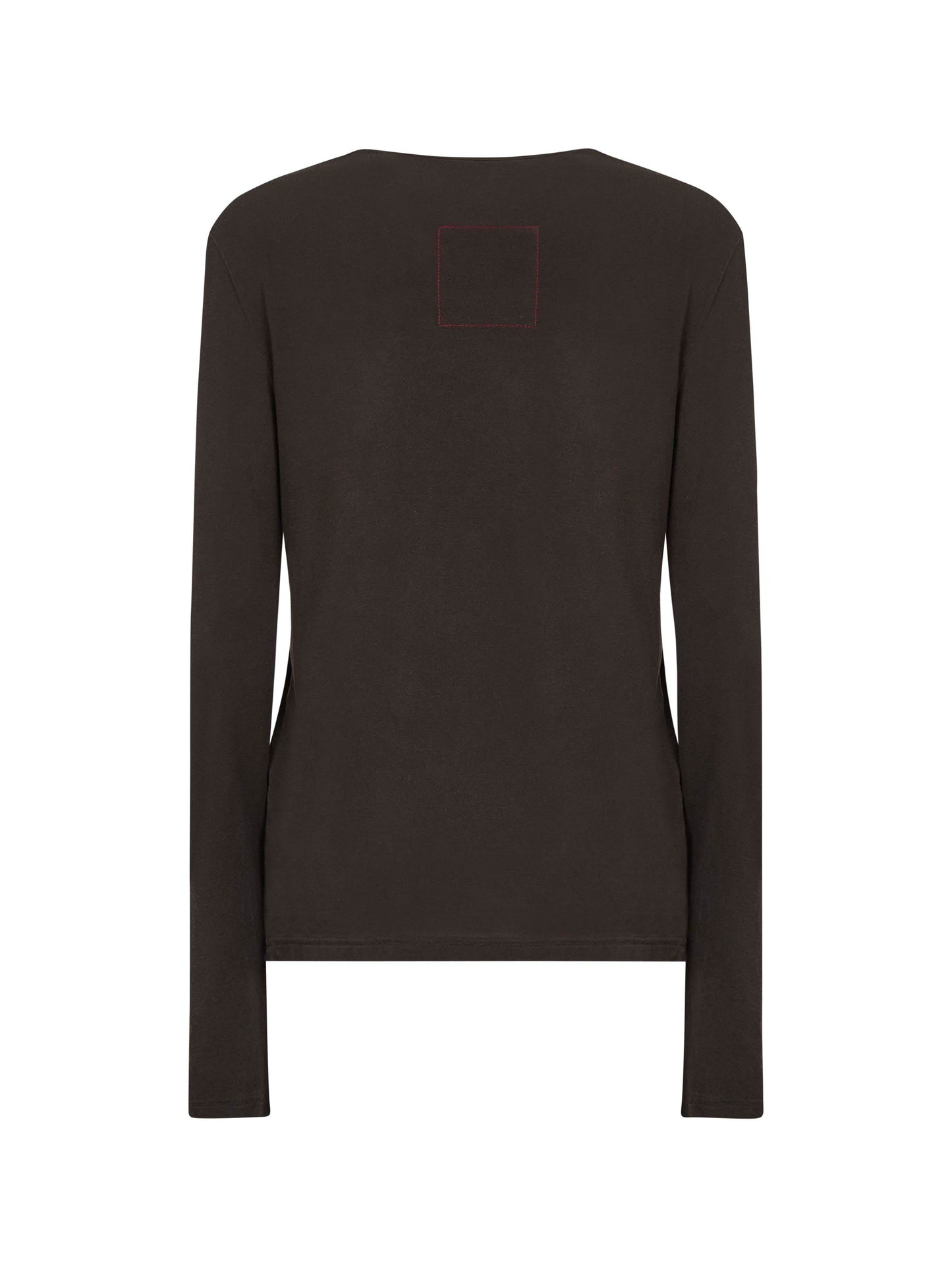 Brown jersey top with twisted detail