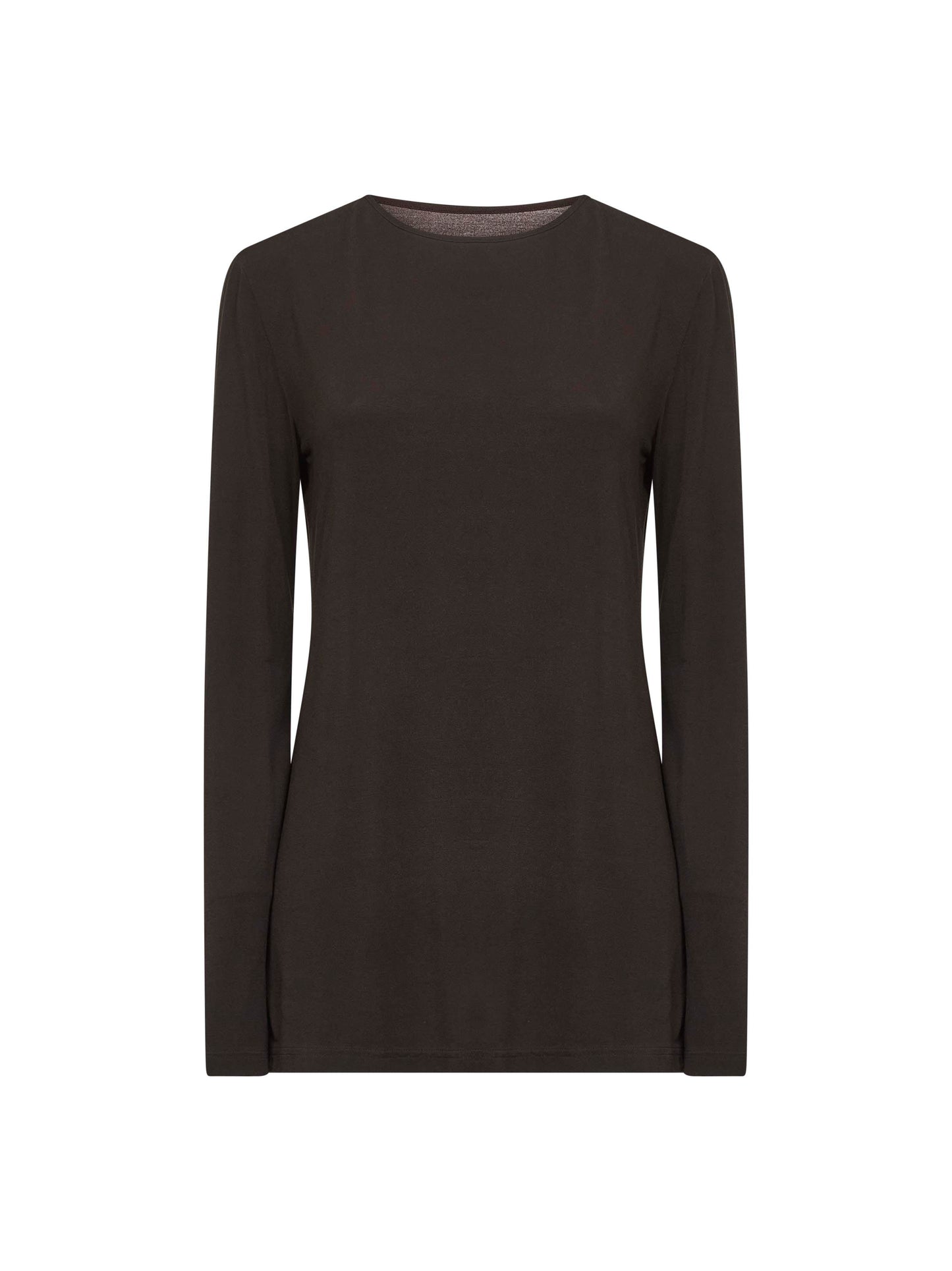 Brown stretch jersey blouse