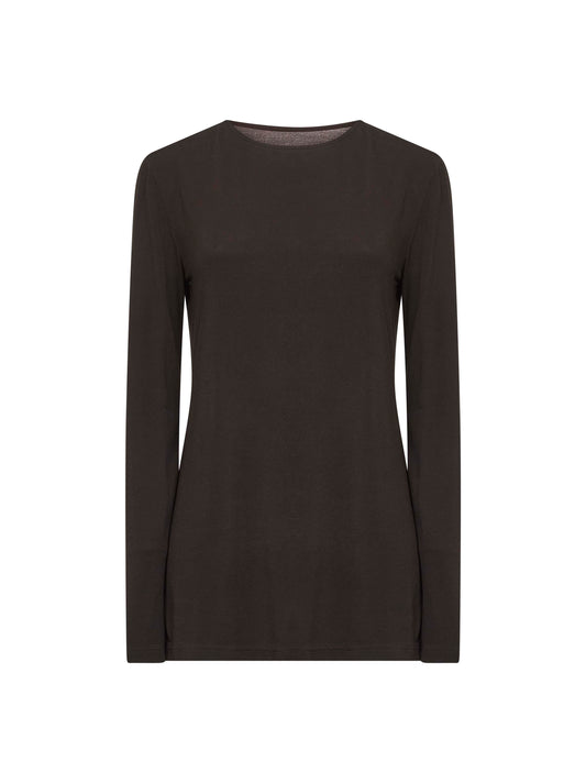 Brown stretch jersey blouse