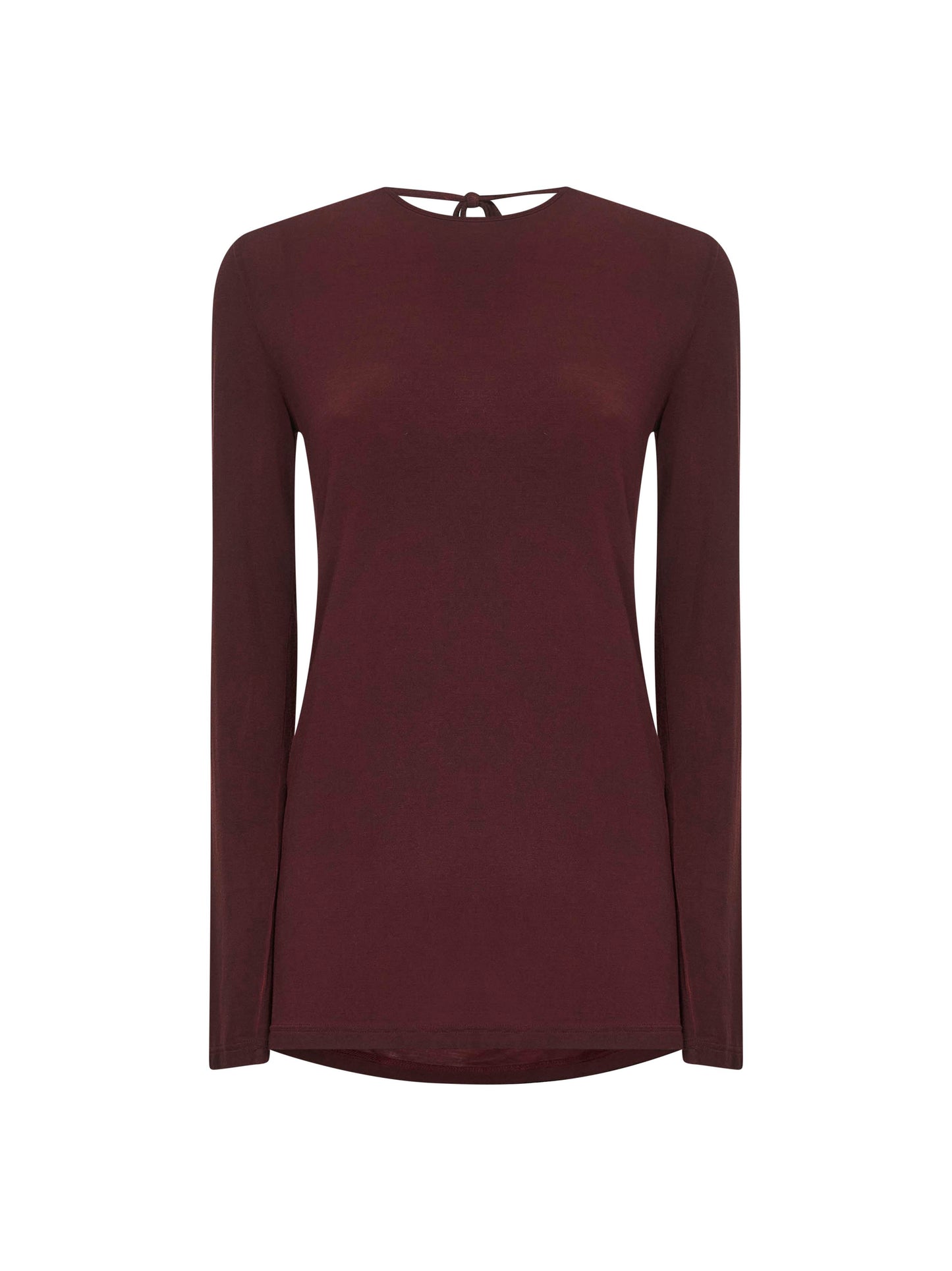 Dark red stretch jersey blouse