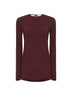 Dark red stretch jersey blouse