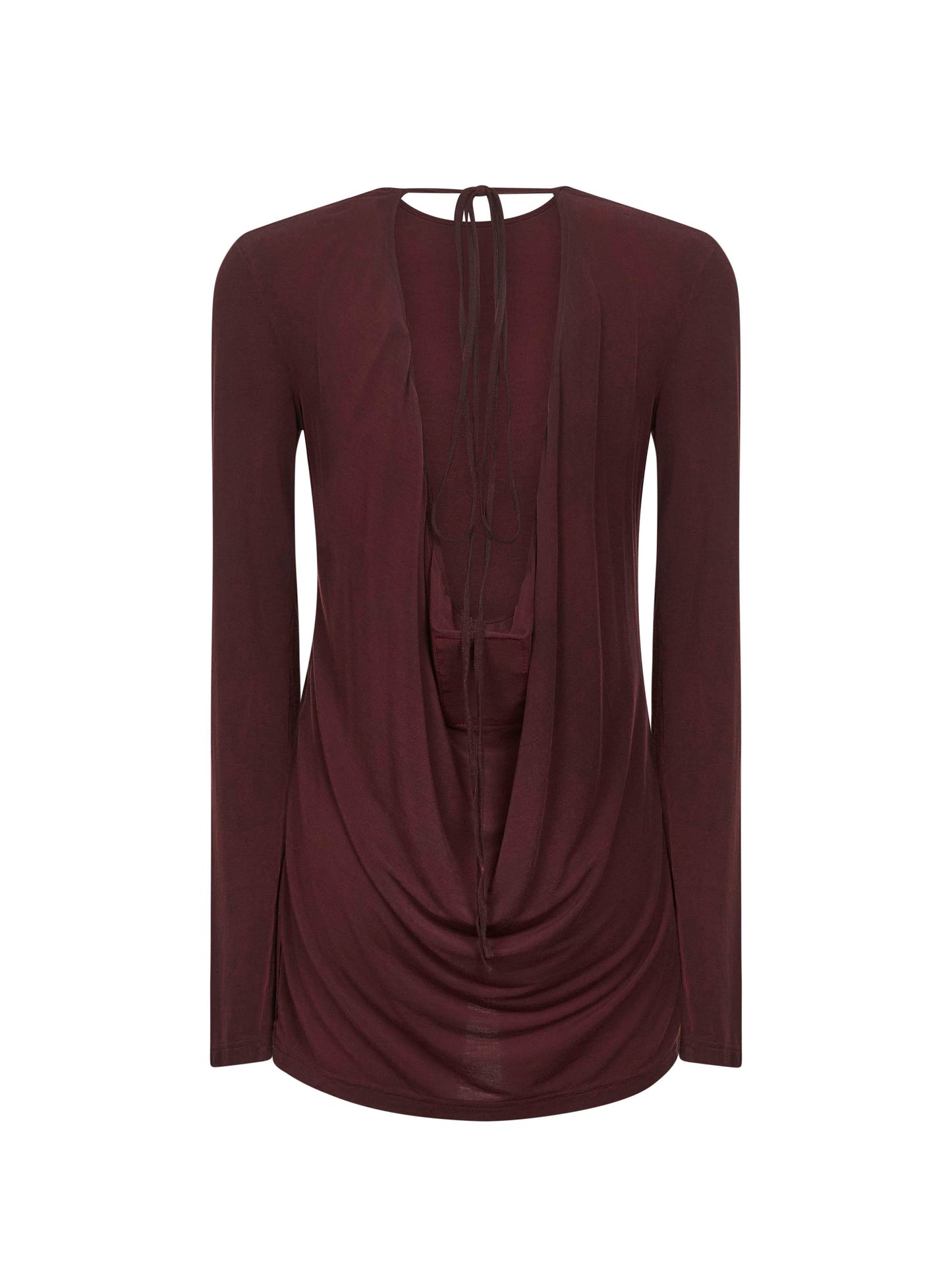 Dark red stretch jersey blouse
