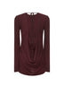Dark red stretch jersey blouse