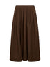 Brown frontera canvas Gomes pleated midi skirt