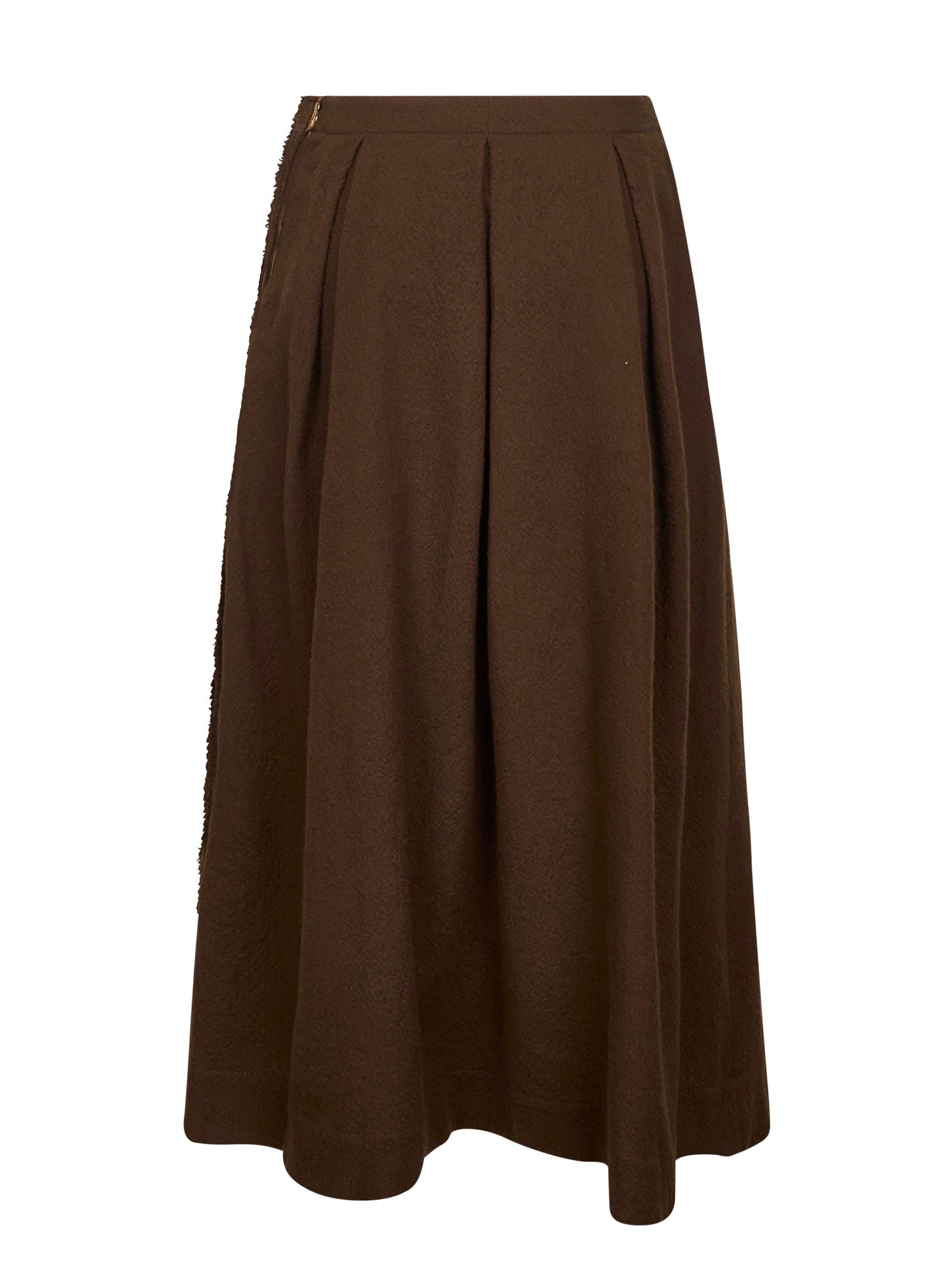 Brown frontera canvas Gomes pleated midi skirt