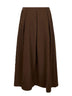 Brown frontera canvas Gomes pleated midi skirt