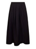 Black frontera canvas Gomes pleated midi skirt