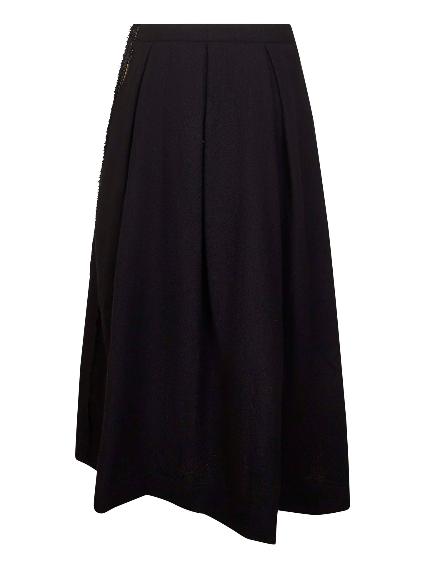 Black frontera canvas Gomes pleated midi skirt