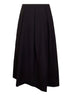 Black frontera canvas Gomes pleated midi skirt