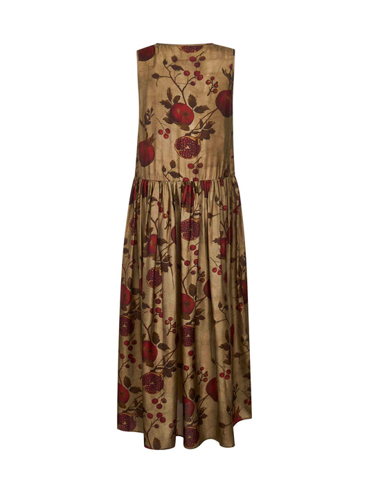 Printed viscose and cupro Ardal midi dress