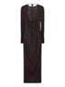 Brown stretch jersey Dea long dress