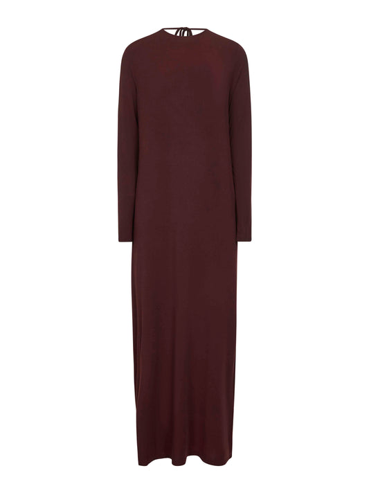 Dark red stretch jersey Dea long dress