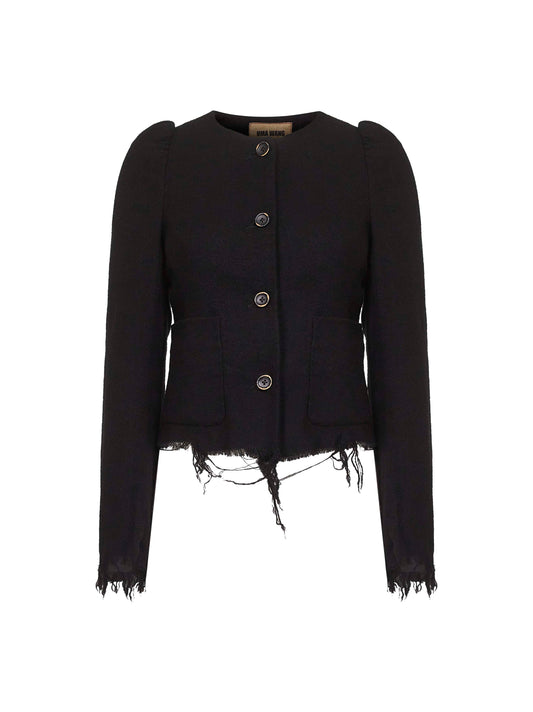 Black wool and linen blend Kuppy jacket
