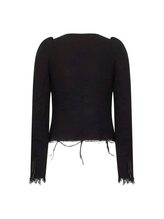 Black wool and linen blend Kuppy jacket