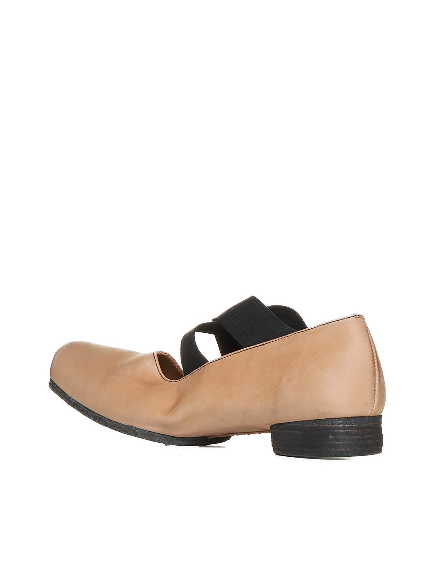 Leather ballerina flats with 23 mm square toe
