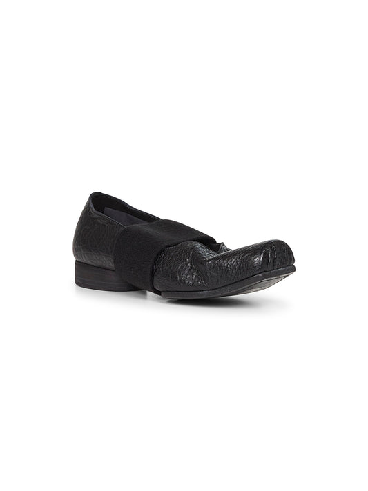 Black leather Ballet Strap ballet flats