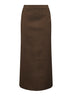 Brown pinstriped chevron Gad midi skirt