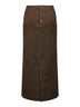 Brown pinstriped chevron Gad midi skirt