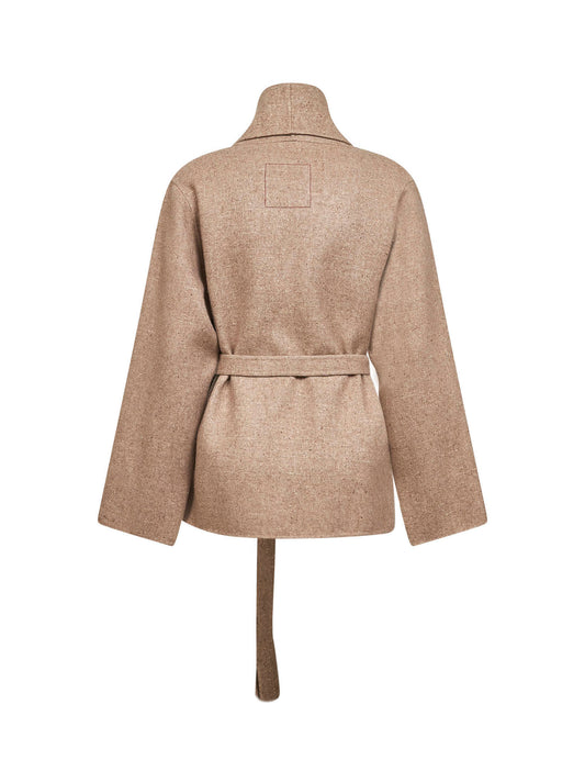 Beige cashmere blend Kobina kimono-style jacket