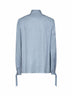 Blusa in crepe de chine stampa La Cour De Coeur azzurra