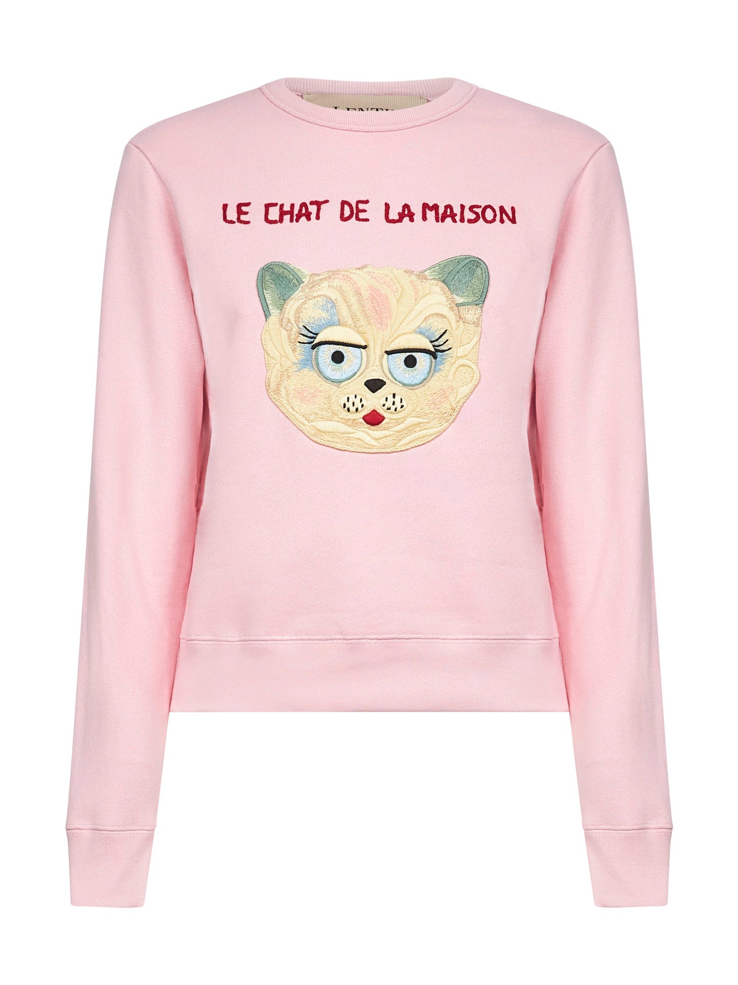 Felpa ricamata Le Chat de la Maison rosa