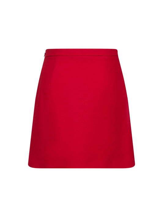 Red Crepe Couture mini skirt