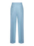 Pantaloni dritti in lana vergine e seta azzurro