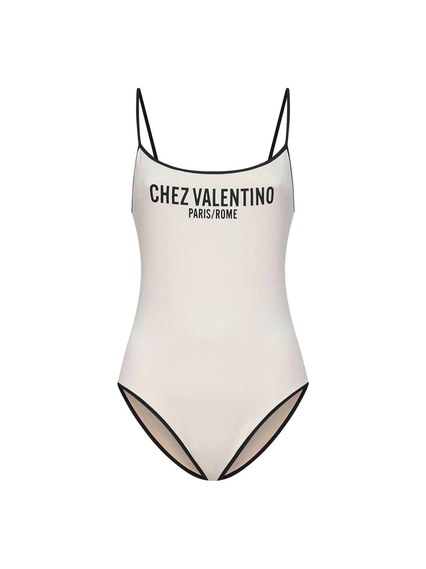 Costume intero stampa Chez Valentino rosa