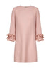 Abito corto in Crepe Couture rosa con rouches