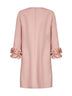 Abito corto in Crepe Couture rosa con rouches