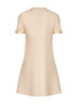 Abito corto in Crepe Couture beige con fiocchi