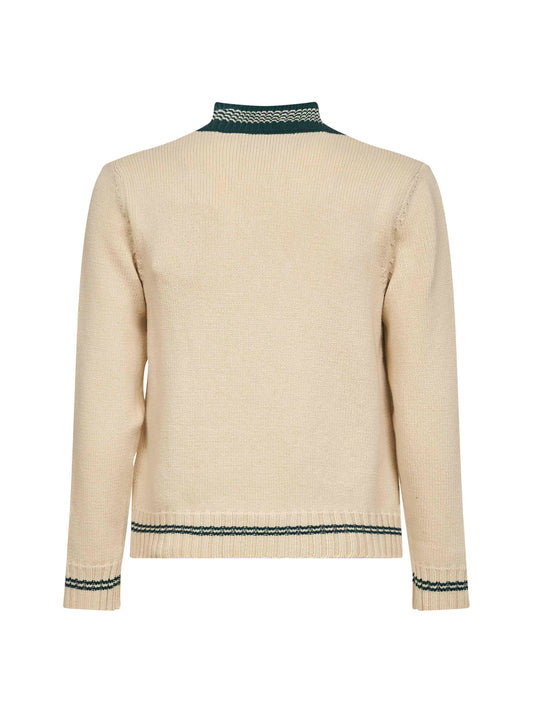 Cream Le Chien de la Maison embroidered sweater