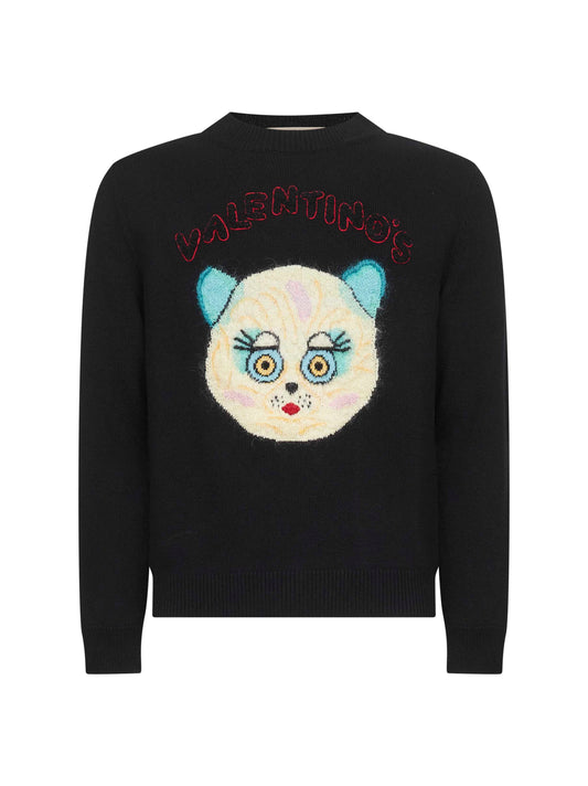 Black Le Chat De La Maison embroidered sweater