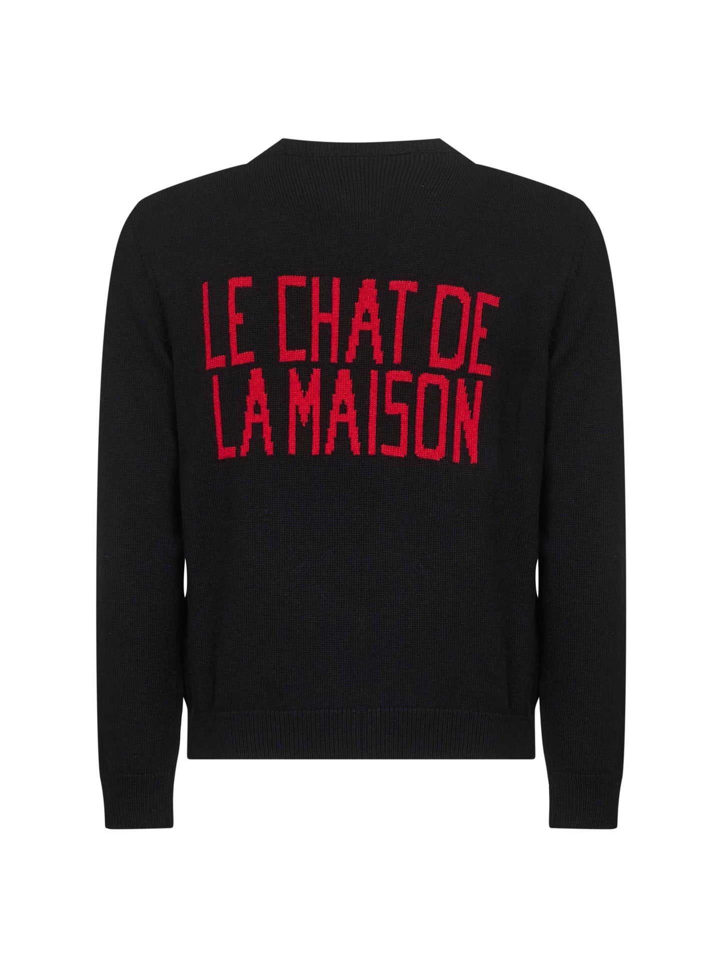 Maglia nera con ricamo Le Chat De La Maison