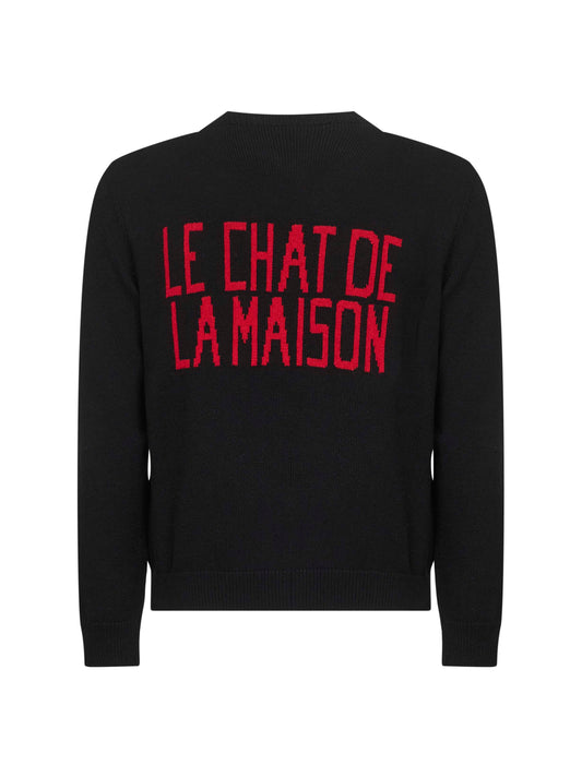 Black Le Chat De La Maison embroidered sweater