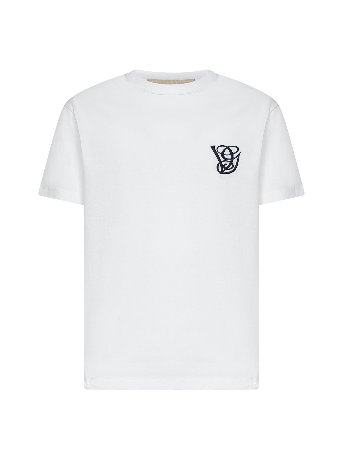 T-Shirt in cotone bianco con ricamo VG