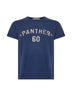 T-Shirt Valentino in cotone blu con stampa e patch