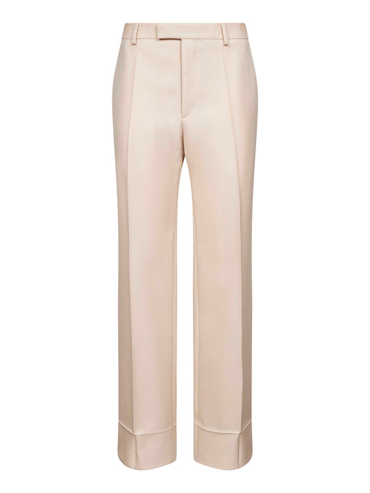 Cream wool gabardine Valentino trousers