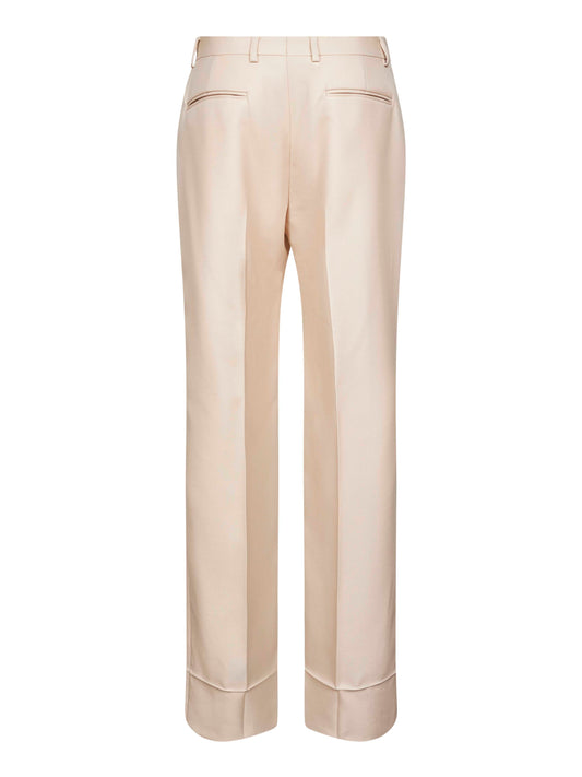 Cream wool gabardine Valentino trousers