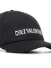 Black cotton Chez Valentino baseball cap
