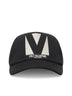Black cotton Chez Valentino baseball cap